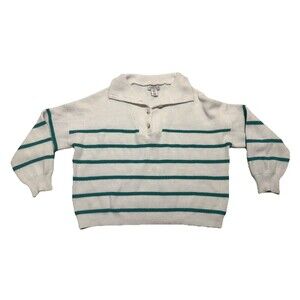 Sincerely Jules Women XL Sweater White Green Sweater Pullover Winter Classic